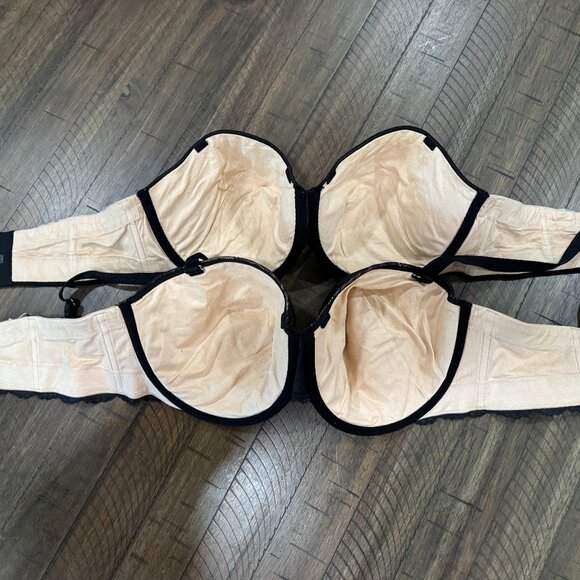 VS BioFit Lot: 2 Push-Up Multiway Bras 36DD 38DD Black Lace & Smooth - Picture 6 of 7